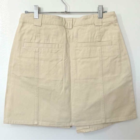 Obey NWT Asymmetrical Unbleached Zipper Denim Mini Skirt With Pockets - Picture 4 of 6